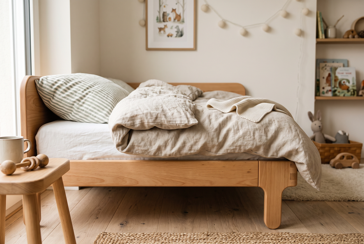 Niedriges Juniorbett aus Holz