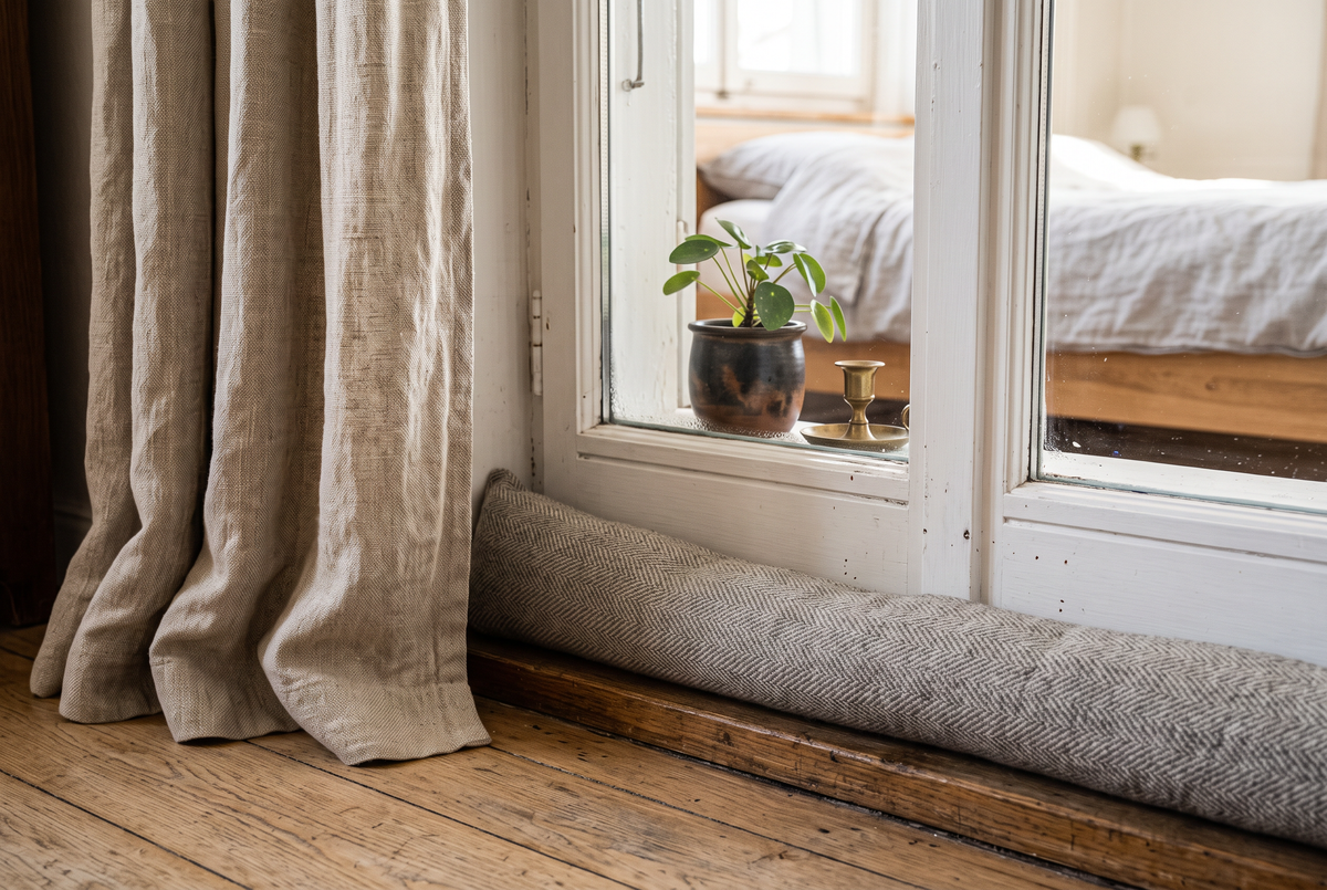 Zugluftstopper am Fenster