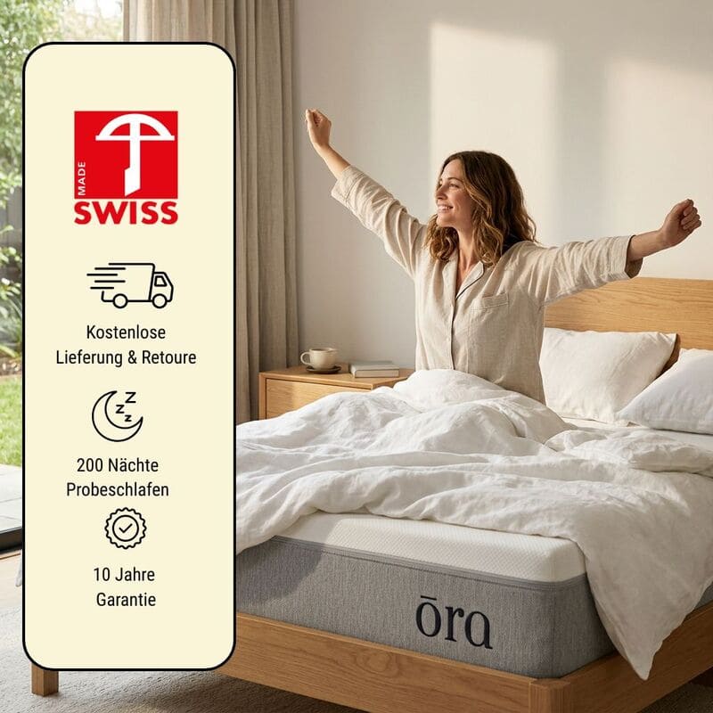 5 Gründe, warum bereits über 25'000 Schweizer mit Schlafproblemen auf Ora gewechselt sind.